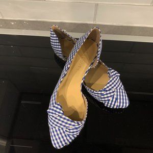 Talbot's new royal blue and white checked flat shoe women size 7M